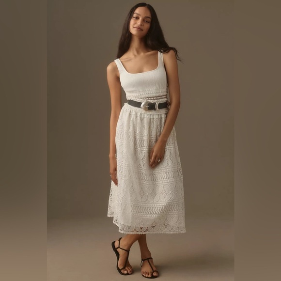 Anthropologie Dresses & Skirts - NWT Vineet Bahl Scoop-Neck Lace Midi Dress